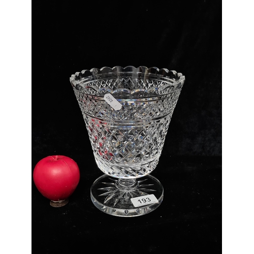 193 - Star Lot : An impressive large Waterford Crystal pedestal vase. In excellent condition, retaining ac... 