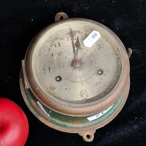 212 - A wonderful antique wall mounted nautical wall clock by Wilson & Co. London.