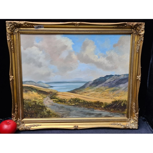 292 - Star Lot: Irene Woods (Irish) An original 'Irene Woods' (Irish) oil on canvas painting titled 'Mourn... 