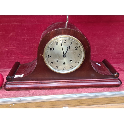 329 - An impressive 8 day with chime Napoleon hat Mantel Clock. With Maker sticker 'Dublin Ganter Bros Ltd... 