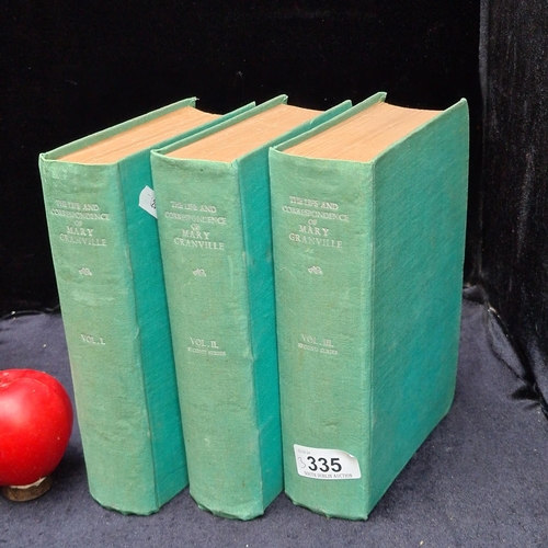 335 - Three Volumes of hardcover 'The Life and Correspondence of Mary Granville' dating from 1861.