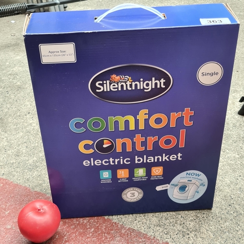 363 - A brand new in box Silent Night electric blanket for a single bed featuring comfort control.