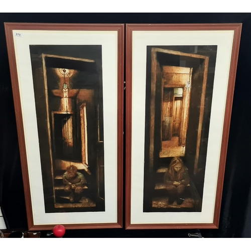 70 - Star Lot: Two large limited edition 1/2 Eoghan O' Reilly etchings titled ' Left stare case' and 'Rig... 