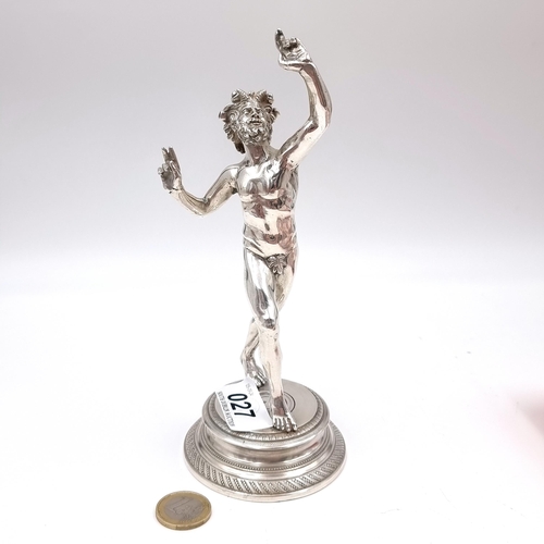 27 - Super Star Lot : A magnificent antique Italian silver 889/1000 sculpture of the Dancing Faun of Saty...