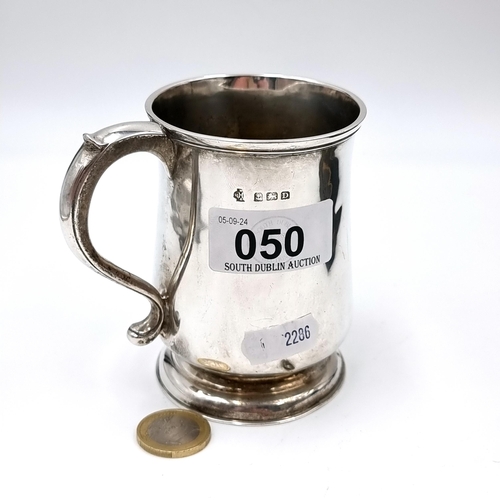 50 - Star Lot : A good example of a vintage sterling silver tankard set with a flying C handle hallmarked... 