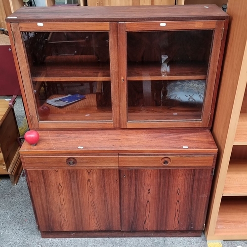 646 - Star Lot : Mid-Century Modern Bodafors  Swedish rosewood display cabinet Designed By B Fridhagen wit... 