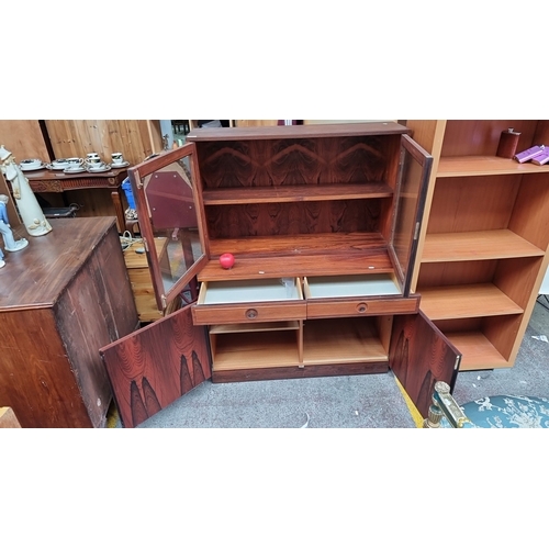 646 - Star Lot : Mid-Century Modern Bodafors  Swedish rosewood display cabinet Designed By B Fridhagen wit... 