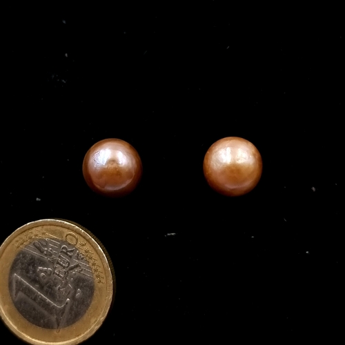 510 - Star Lot : A stunning 18 carat white gold Akoya pearl stud earrings. Weight - 4.5 grams.