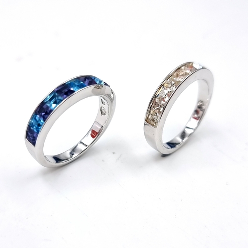 578 - A brand new set of two Swarovski crystal rings. Size - R. Comes in original Swarovski box. RRP €149