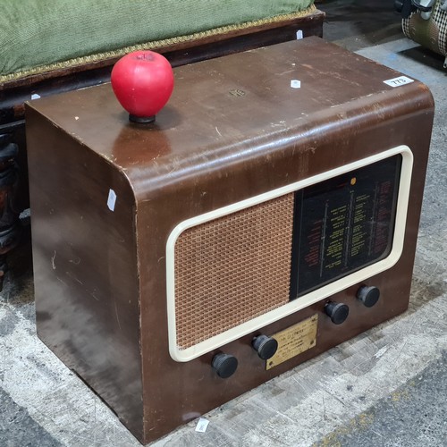 773 - A 1940's PYE collectable transistor radio with dedication brass plaque 'Presented to Mr O'Neill of h... 