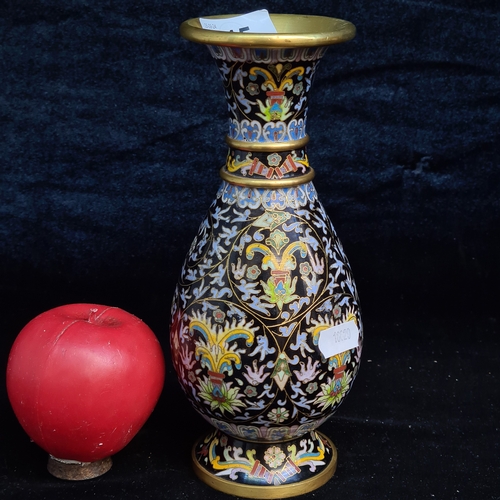 145 - A stunning 19th century Chinese enamel on brass Cloisonné Chinese vase.  In lovely condition. So muc... 