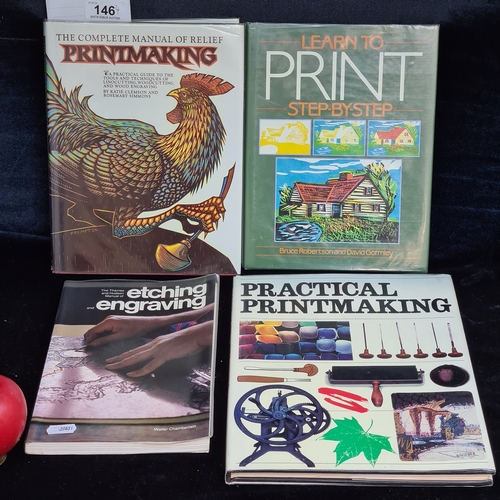 146 - Four hardback books on printing and engraving, including 