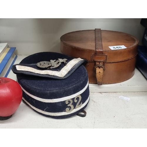 848 - Vintage boys brigade hat with insignia and number 