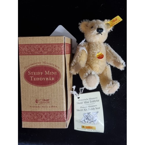 1351 - Four miniature teddy bears including three Steiff Club editions dating 2009, 2011, and 1998, along w... 