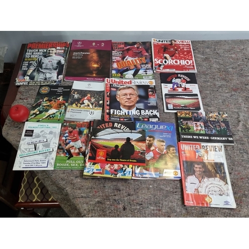 1388 - Collection of football magazines and programs featuring Manchester United and UEFA Champions League.... 