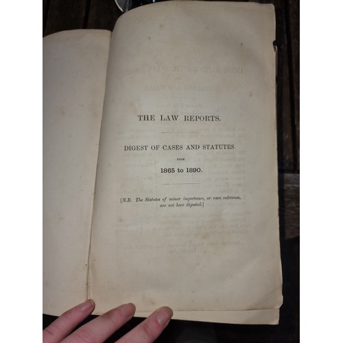 1394 - A fascinating antique hard back book titled 'Digest Law Reports 1865 -1890' Published by Council of ... 