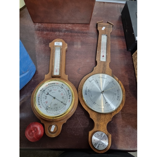 1395 - Two Vintage wall mounted barometers. Two fine examples.
Previous in auction on 29/08/24 with Lot no.... 