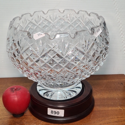 1406 - Star Lot: A stunning very large Waterford Crystal MasterCutter Pedestal bowl. Sat on a wooden plinth... 