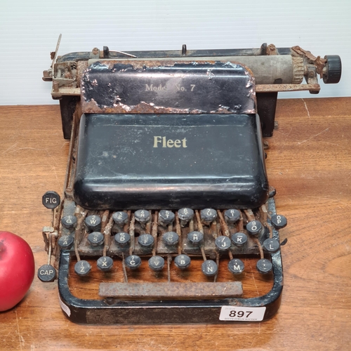 1407 - An American rare  model no 7 antique typewriter. Marked 'Fleet'.
Previous in auction on 29/08/24 wit... 