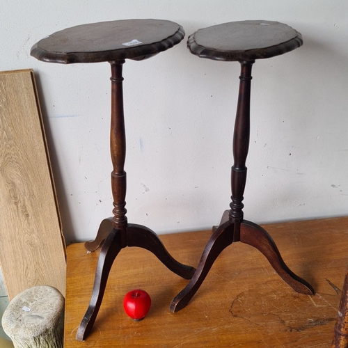 1439 - Pair of Victorian mahogany pedestal tables with scalloped edges and tripod legs.
Previous in auction... 