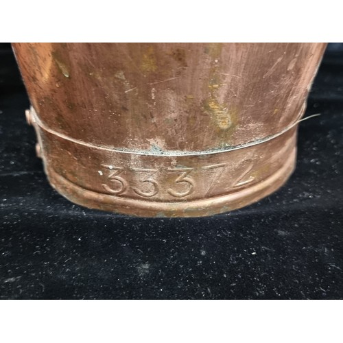 275 - Two items including an antique French solid copper bucket stamped 