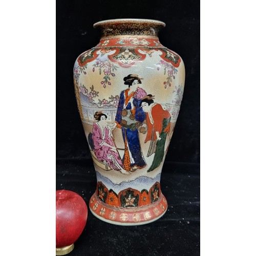 247 - Star Lot: A fabulous pair of large Meiji period Japanese Satsuma porcelain vases. Featuring beautifu... 