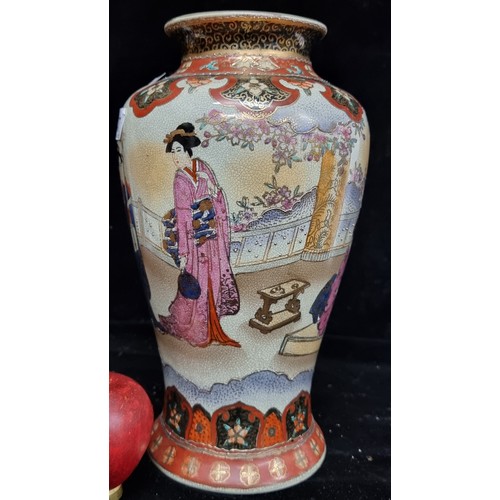 247 - Star Lot: A fabulous pair of large Meiji period Japanese Satsuma porcelain vases. Featuring beautifu... 