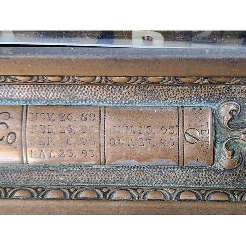 801 - Super Star lot : An original very heavy Antoine brass National cash register with ornate design and ... 