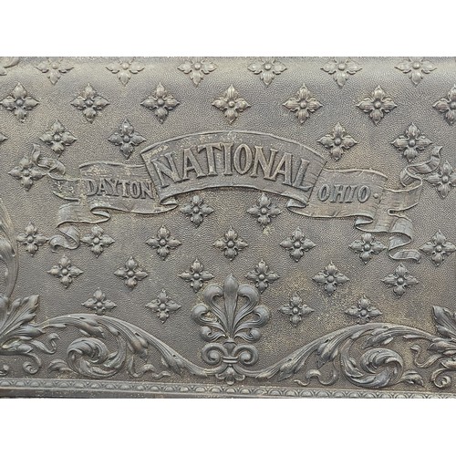 801 - Super Star lot : An original very heavy Antoine brass National cash register with ornate design and ... 