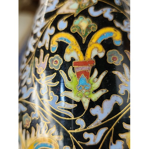 145 - A stunning 19th century Chinese enamel on brass Cloisonné Chinese vase.  In lovely condition. So muc... 