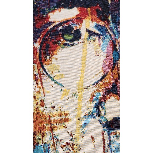 724 - A Fabulous John Lennon, hand woven tapestry. 
DM 126x71 cm