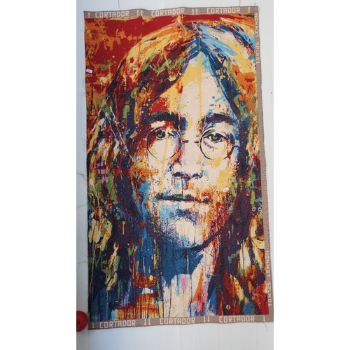 724 - A Fabulous John Lennon, hand woven tapestry. 
DM 126x71 cm