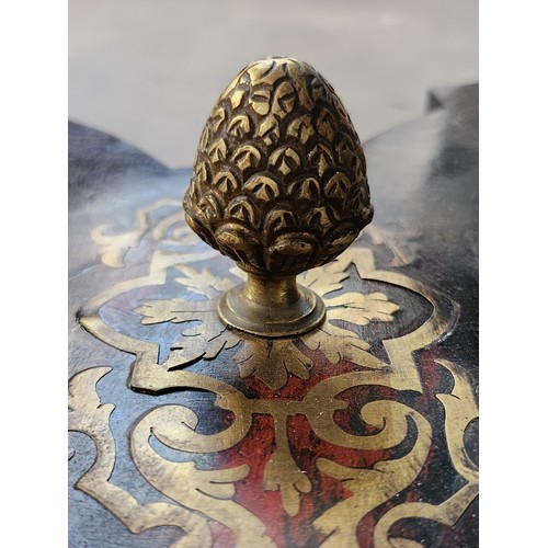 488 - Super Star Lot : A fabulous French Boule fold over writing table with ebonised  inlaid marquetry dec... 