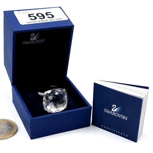 595 - A very large Swarovski crystal cocktail ring. Ring size - R. Comes in original Swarovski box with ce... 