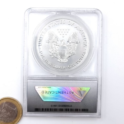 37 - A 2018 United States of America 1 oz. fine silver eagle one dollar encapsulated coin - ANACS certifi... 