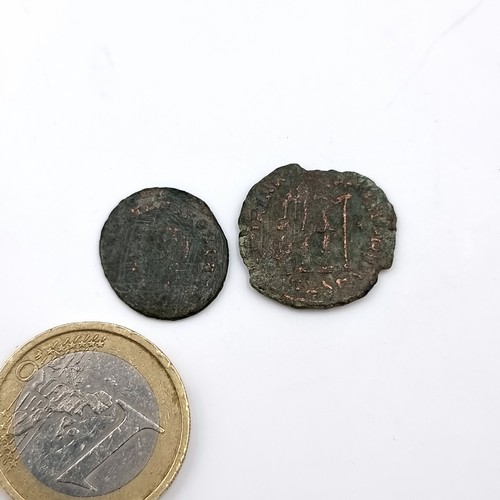 529 - Two original Roman coins including A Constantine I The Great (306-337) coin, together with a Constan... 