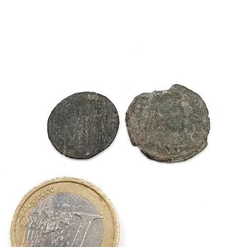 529 - Two original Roman coins including A Constantine I The Great (306-337) coin, together with a Constan... 