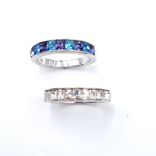 578 - A brand new set of two Swarovski crystal rings. Size - R. Comes in original Swarovski box. RRP €149