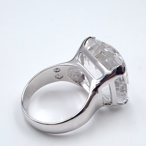 595 - A very large Swarovski crystal cocktail ring. Ring size - R. Comes in original Swarovski box with ce... 