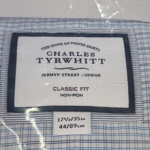 416 - Set of four Charles Tyrwhitt shirts in various patterns and colors, made from Egyptian cotton, size ... 