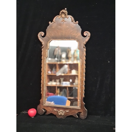 101 - Star Lot : A super vintage English made Aisonea Georgian style wooden hall mirror with carved leaf s... 