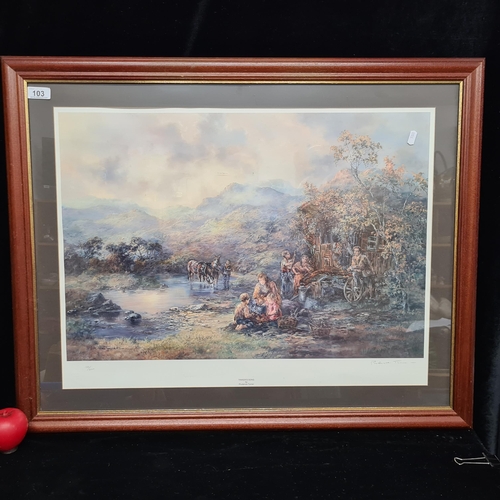 103 - Star Lot : A large hand signed limited edition (132/600) giclee print of a Prudence Turner painting ... 