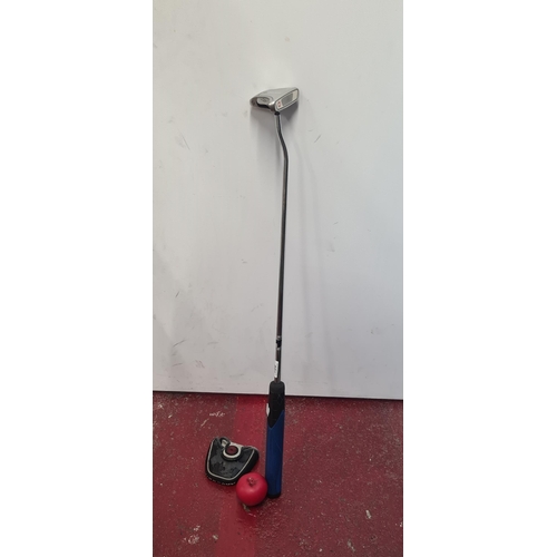 159 - A fantastic Odyssey 2-ball putter fitted with a WinnPro I.60 handle grip. Includes headcover.