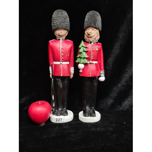 227 - A pair of charming King's Guard  Christmas figures. Wearing bear skin hats. Brand new from a top qua... 