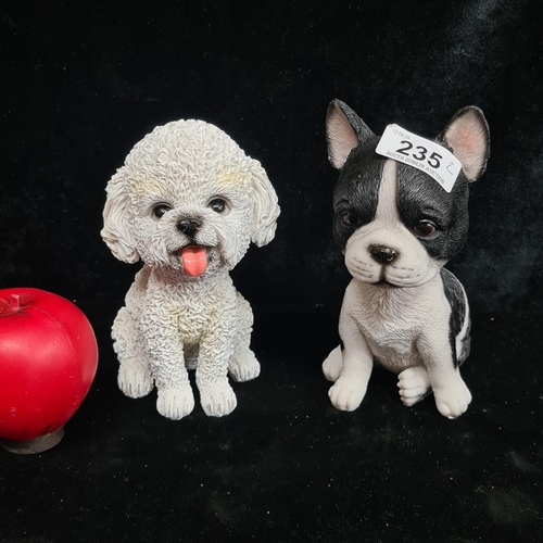 235 - Two super sweet articulated head nodding dog figures. Brand new from a top quality Uk Interior desig... 