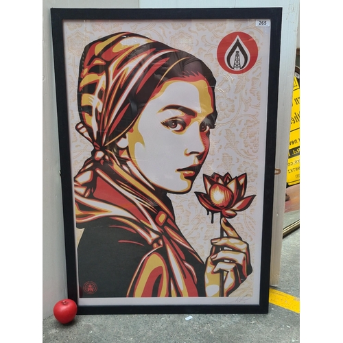 265 - A large interesting  print of an original screenprint titled Natural Springs by Shepard Fairey. Hous... 