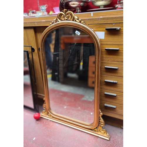 298 - Star Lot : A fabulous large wall hanging / free standing antique style mirror. Housed in ornate gilt... 