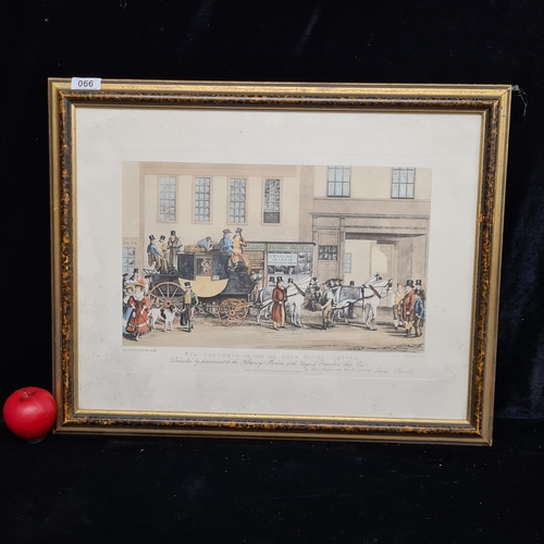 66 - A wonderful print of an antique engraving titled 'The Blenheim, Leaving the Star Hotel Oxford' by Fr... 