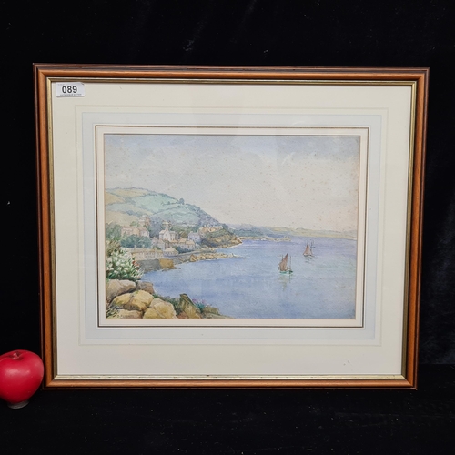 89 - A super, early 20th century water colour on paper painting titled 'Mousehole, Cornwall'.  Features a... 