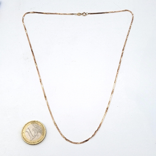 570 - A nine carat gold mesh link necklace. Length - 44 cms. Weight - 2.52 grams. Comes in presentation bo... 